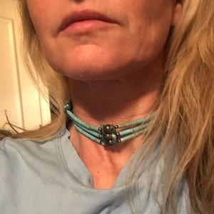 Beautiful turquoise choker from Acoma Pueblo